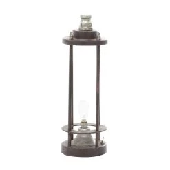Hot Sale 😍 Brown Iron Industrial LED Lantern, 13" x 4" x 4" by Ivory and Iris 🌟