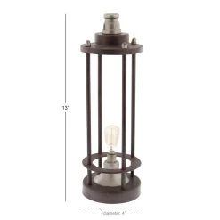 Hot Sale π Brown Iron Industrial LED Lantern, 13" x 4" x 4" by Ivory and Iris π 10 Hot Sale π Brown Iron Industrial LED Lantern, 13" x 4" x 4" by Ivory and Iris π -Cheap Ivory and Iris Store D503838S 5