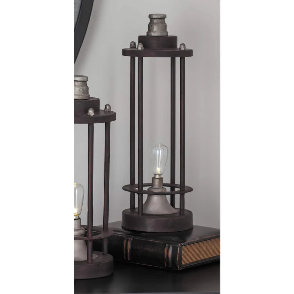 Hot Sale π Brown Iron Industrial LED Lantern, 13" x 4" x 4" by Ivory and Iris π 6 Hot Sale π Brown Iron Industrial LED Lantern, 13" x 4" x 4" by Ivory and Iris π - Image 6