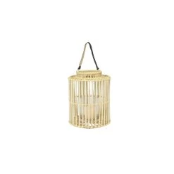 Cheap 🌟 Light Brown Rattan Coastal Candle Holder Lantern, 18" x 14" x 14" by Ivory and Iris 🥰