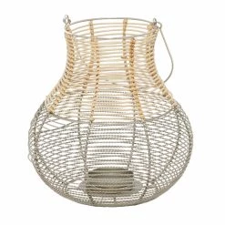 Best deal 🤩 Natural Iron Contemporary Candle Holder Lantern, 12" x 10" x 10" by Ivory and Iris 😉 -Cheap Ivory and Iris Store D503848S 3