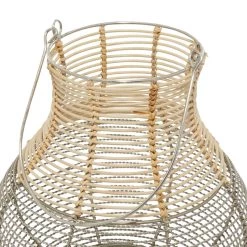 Best deal 🤩 Natural Iron Contemporary Candle Holder Lantern, 12" x 10" x 10" by Ivory and Iris 😉 -Cheap Ivory and Iris Store D503848S 5
