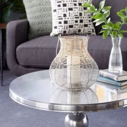 Best deal 🤩 Natural Iron Contemporary Candle Holder Lantern, 12" x 10" x 10" by Ivory and Iris 😉 -Cheap Ivory and Iris Store D503848S 7