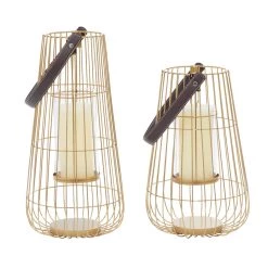 Best reviews of 🎉 Set of 2" Gold Metal Contemporary Lantern , 16", 13" by Ivory and Iris 😍