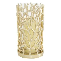 Promo π― Gold Aluminum Coastal Candle Holder, 10" x 5" x 5" by Ivory and Iris π―