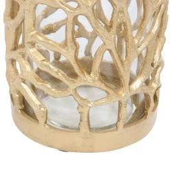 Promo 💯 Gold Aluminum Coastal Candle Holder, 10" x 5" x 5" by Ivory and Iris 💯 -Cheap Ivory and Iris Store D503857S 4