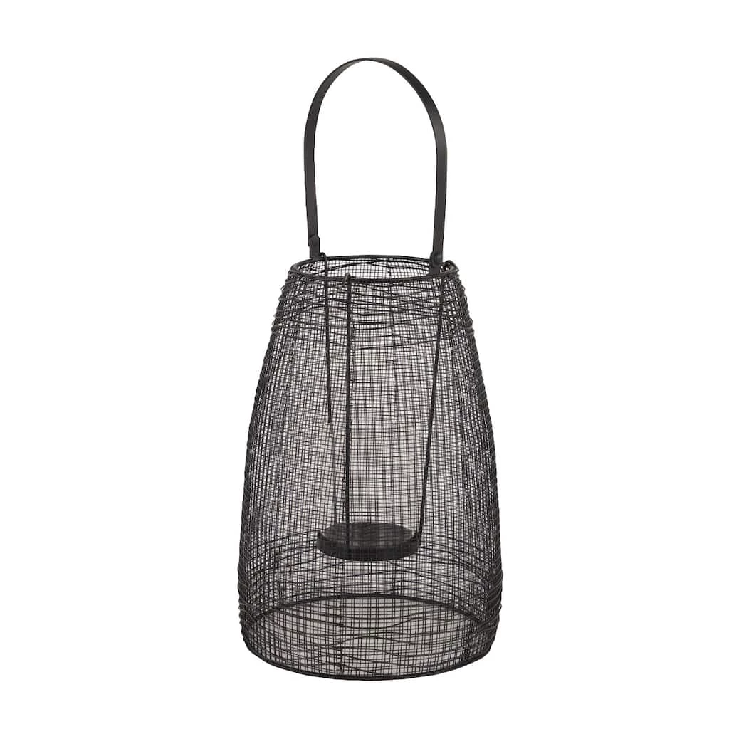 Cheap 🥰 Black Iron Modern Candle Holder Lantern, 13" x 8" x 8" by Ivory and Iris ⭐ 2 Cheap 🥰 Black Iron Modern Candle Holder Lantern, 13" x 8" x 8" by Ivory and Iris ⭐ - Image 2