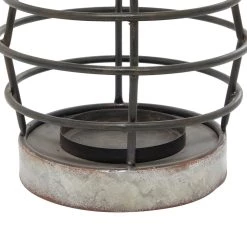 Promo 🧨 Silver Iron Farmhouse Candle Holder Lantern, 14" x 8" x 8" by Ivory and Iris 😀 -Cheap Ivory and Iris Store D503861S 3