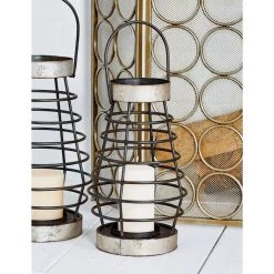 Promo 🧨 Silver Iron Farmhouse Candle Holder Lantern, 14" x 8" x 8" by Ivory and Iris 😀 -Cheap Ivory and Iris Store D503861S 6