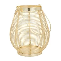 Deals ⭐ Gold Iron Glam Lantern, 9" x 7" x 7" by Ivory and Iris ✔️ -Cheap Ivory and Iris Store D503865S 3