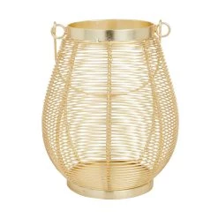 Deals ⭐ Gold Iron Glam Lantern, 9" x 7" x 7" by Ivory and Iris ✔️ -Cheap Ivory and Iris Store D503865S 4