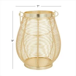 Deals ⭐ Gold Iron Glam Lantern, 9" x 7" x 7" by Ivory and Iris ✔️ -Cheap Ivory and Iris Store D503865S 8