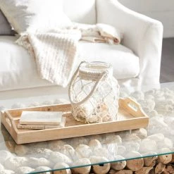 Hot Sale 🔥 Clear Glass Coastal Candle Holder Lantern, 18" x 7" x 7" by Ivory and Iris 🌟 -Cheap Ivory and Iris Store D503867S 6