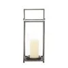 Brand new 😀 Black Iron Modern Candle Holder Lantern, 16" x 6" x 6" by Ivory and Iris 🌟