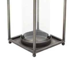 Brand new 😀 Black Iron Modern Candle Holder Lantern, 16" x 6" x 6" by Ivory and Iris 🌟 -Cheap Ivory and Iris Store D503871S 5