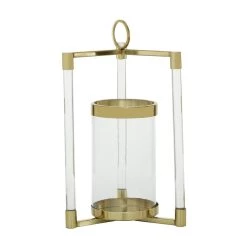 Hot Sale π Gold Stainless Steel Contemporary Lantern, 18" x 11" x 11" by Ivory and Iris π 13 Hot Sale π Gold Stainless Steel Contemporary Lantern, 18" x 11" x 11" by Ivory and Iris π -Cheap Ivory and Iris Store D503873S 6