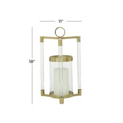 Hot Sale π Gold Stainless Steel Contemporary Lantern, 18" x 11" x 11" by Ivory and Iris π 14 Hot Sale π Gold Stainless Steel Contemporary Lantern, 18" x 11" x 11" by Ivory and Iris π -Cheap Ivory and Iris Store D503873S 7