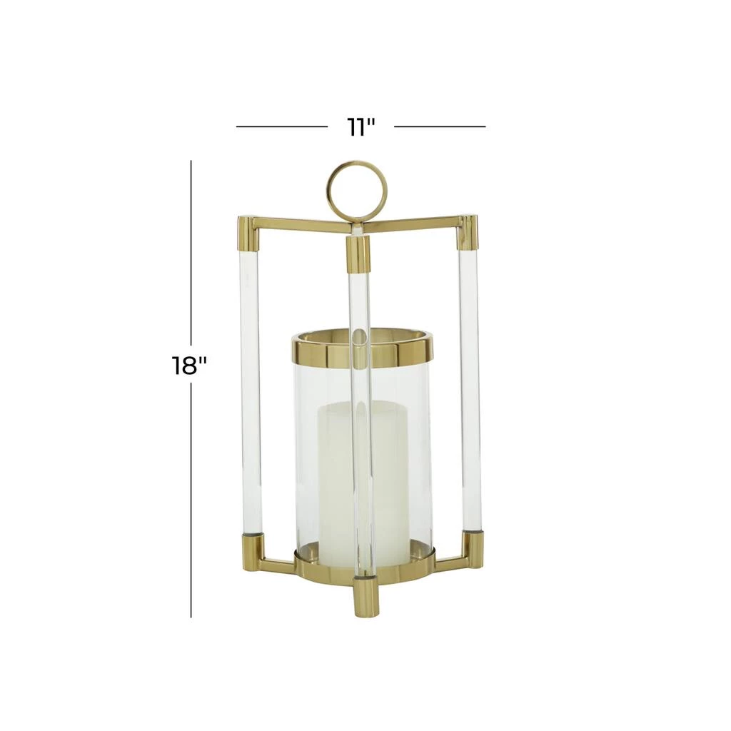 Hot Sale π Gold Stainless Steel Contemporary Lantern, 18" x 11" x 11" by Ivory and Iris π 7 Hot Sale π Gold Stainless Steel Contemporary Lantern, 18" x 11" x 11" by Ivory and Iris π - Image 7