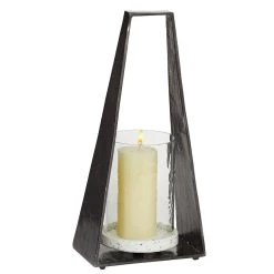 Flash Sale 𧨠Black Terrazzo Contemporary Candle Holder Lantern, 18" x 8" x 5" by Ivory and Iris β