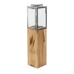 Coupon 🛒 Brown Mango Wood Contemporary Candle Holder Lantern, 36" x 9" x 9" by Ivory and Iris 🛒 -Cheap Ivory and Iris Store D503888S 3