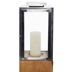 Coupon 🛒 Brown Mango Wood Contemporary Candle Holder Lantern, 36" x 9" x 9" by Ivory and Iris 🛒 -Cheap Ivory and Iris Store D503888S 5
