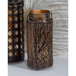 Top 10 🎉 Set of 2" Brown Metal Eclectic Lantern, 5" x 16" by Ivory and Iris 🎉 -Cheap Ivory and Iris Store D503893S 8