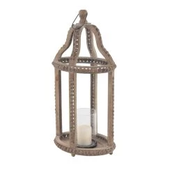 Coupon 🤩 Brown Recycled wood Natural Candle Holder Lantern, 29" x 13" x 10" by Ivory and Iris 🎁