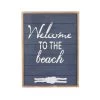 Hot Sale 👏 Coastal Blue Wood Welcome to the Beach Sign, 20" x 15" x 2" by Ivory and Iris 😀