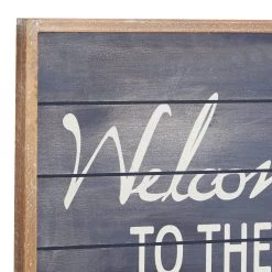 Hot Sale 👏 Coastal Blue Wood Welcome to the Beach Sign, 20" x 15" x 2" by Ivory and Iris 😀 -Cheap Ivory and Iris Store D503905S 4