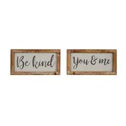 Wholesale 👏 Set of 2 Brown Metal Farmhouse Sign Wall Decor, 12" x 6" by Ivory and Iris 👏