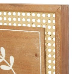 Cheapest 🎁 Set of 2 Brown Wood Farmhouse Wall Decor 16"x 16" by Ivory and Iris 👏 -Cheap Ivory and Iris Store D503914S 3