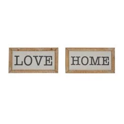 Buy 𧨠Set of 2 Brown Metal Farmhouse Sign Wall Decor, 12" x 6" by Ivory and Iris π