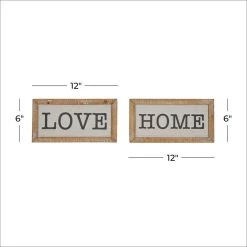 Buy 🧨 Set of 2 Brown Metal Farmhouse Sign Wall Decor, 12" x 6" by Ivory and Iris 👍 -Cheap Ivory and Iris Store D503918S 6