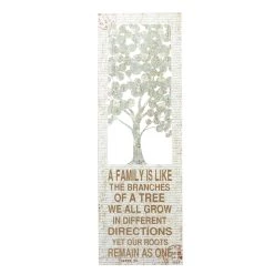 New 🛒 Beige Farmhouse Tree Metal Wall Decor, 36" x 12" by Ivory and Iris 😉