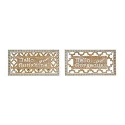 Discount ✨ Set of 2 White Wood Farmhouse Sign Wall Decor, 12" x 6" by Ivory and Iris ❤️