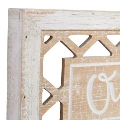 Cheapest 🎉 Set of 2 Beige Wood Farmhouse Sign Wall Decor, 12.25" x 7" by Ivory and Iris 🥰 -Cheap Ivory and Iris Store D503929S 3