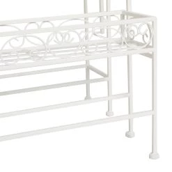 Promo 💯 White Iron French Country Plantstand, 28" x 30" x 7" by Ivory and Iris 😉 -Cheap Ivory and Iris Store D503976S 4