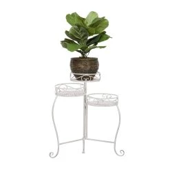 Best Pirce π― White Iron Country Cottage Plantstand, 23" x 21" x 19" by Ivory and Iris βοΈ