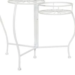 Wholesale 🔥 White Iron Transitional Plantstand, 21" x 19" x 18" by Ivory and Iris ⌛ -Cheap Ivory and Iris Store D503985S 3