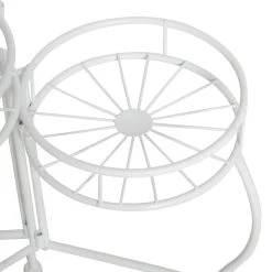 Wholesale 🔥 White Iron Transitional Plantstand, 21" x 19" x 18" by Ivory and Iris ⌛ -Cheap Ivory and Iris Store D503985S 4