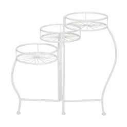 Wholesale 🔥 White Iron Transitional Plantstand, 21" x 19" x 18" by Ivory and Iris ⌛ -Cheap Ivory and Iris Store D503985S 5