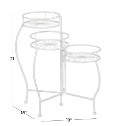 Wholesale 🔥 White Iron Transitional Plantstand, 21" x 19" x 18" by Ivory and Iris ⌛ -Cheap Ivory and Iris Store D503985S 6