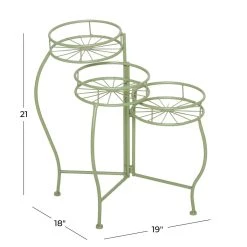 Brand new 🌟 Green Iron Transitional Plantstand, 21" x 19" x 18" by Ivory and Iris 👏 -Cheap Ivory and Iris Store D503988S 6