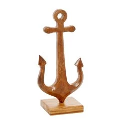 Best deal π₯° Brown Teak Wood Coastal Anchor Sculpture, 12" x 6" x 4" by Ivory and Iris β