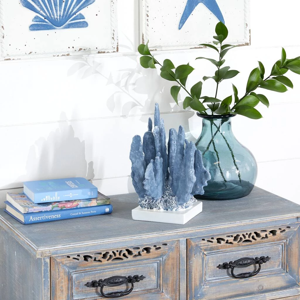Best Sale π Blue Polystone Coastal Sculpture, Coral 10" x 7" x 6" by Ivory and Iris β 9 Best Sale π Blue Polystone Coastal Sculpture, Coral 10" x 7" x 6" by Ivory and Iris β - Image 9