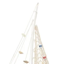 Best Pirce ✔️ Set of 2 White Wood Coastal Sail Boat Sculpture, 22" x 13" by Ivory and Iris ✔️ -Cheap Ivory and Iris Store D504022S 10