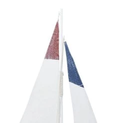 Best Pirce ✔️ Set of 2 White Wood Coastal Sail Boat Sculpture, 22" x 13" by Ivory and Iris ✔️ -Cheap Ivory and Iris Store D504022S 11