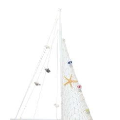 Best Pirce ✔️ Set of 2 White Wood Coastal Sail Boat Sculpture, 22" x 13" by Ivory and Iris ✔️ -Cheap Ivory and Iris Store D504022S 13