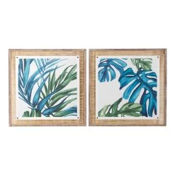 Budget π― Set of 2 Blue Sea Grass Eclectic Botanical Wall Decor, 29" x 29" by Ivory and Iris β¨