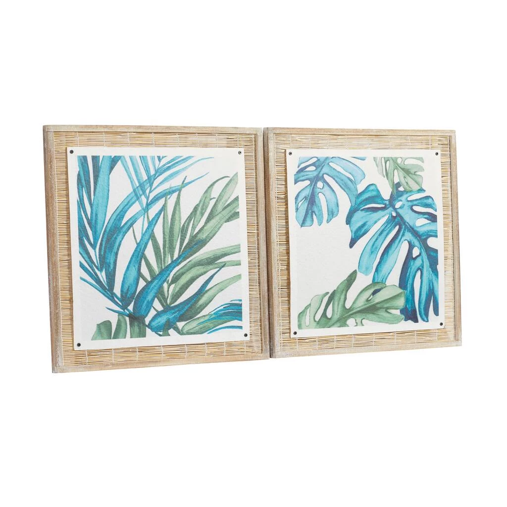 Budget 💯 Set of 2 Blue Sea Grass Eclectic Botanical Wall Decor, 29" x 29" by Ivory and Iris ✨ 2 Budget 💯 Set of 2 Blue Sea Grass Eclectic Botanical Wall Decor, 29" x 29" by Ivory and Iris ✨ - Image 2